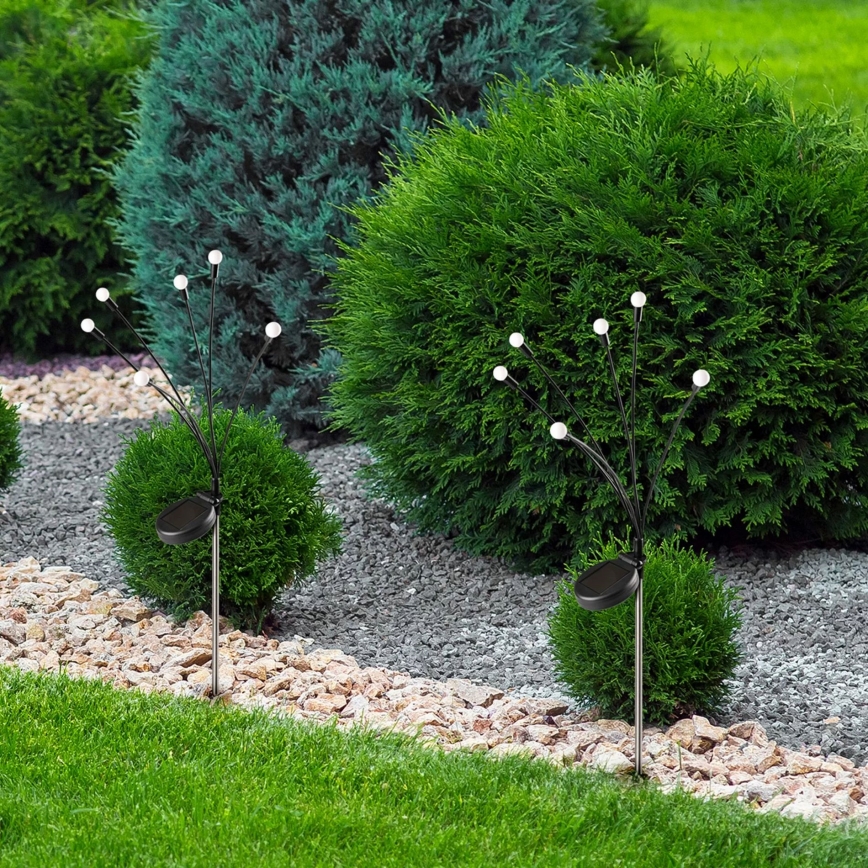 LED Ηλιακό Φωτιστικό FIORINI 6xLED/1,2V 600 mAh IP44 μαύρο