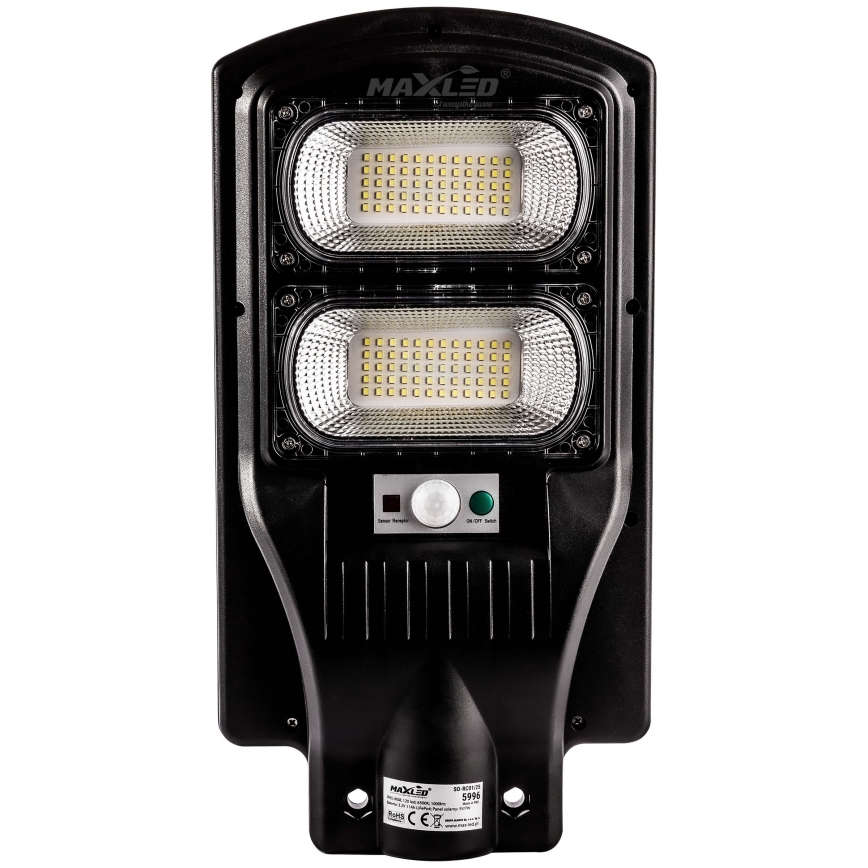 LED Dimmable ηλιακό φωτιστικό δρόμου με αισθητήρα LED/120W/6V 11000 mAh 6500K IP65 μαύρο + τηλεχειριστήριο