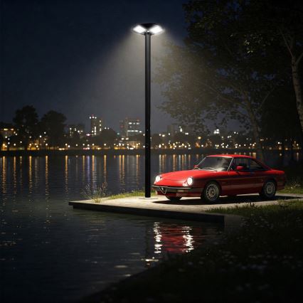 LED Dimmable ηλιακό φωτιστικό δρόμου με αισθητήρα LED/15W/6V 11000 mAh 6500K IP65 μαύρο + τηλεχειριστήριο