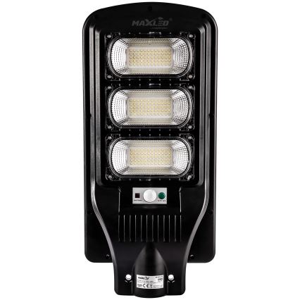 LED Dimmable ηλιακό φωτιστικό δρόμου με αισθητήρα LED/180W/6V 11000 mAh 6500K IP65 μαύρο + τηλεχειριστήριο