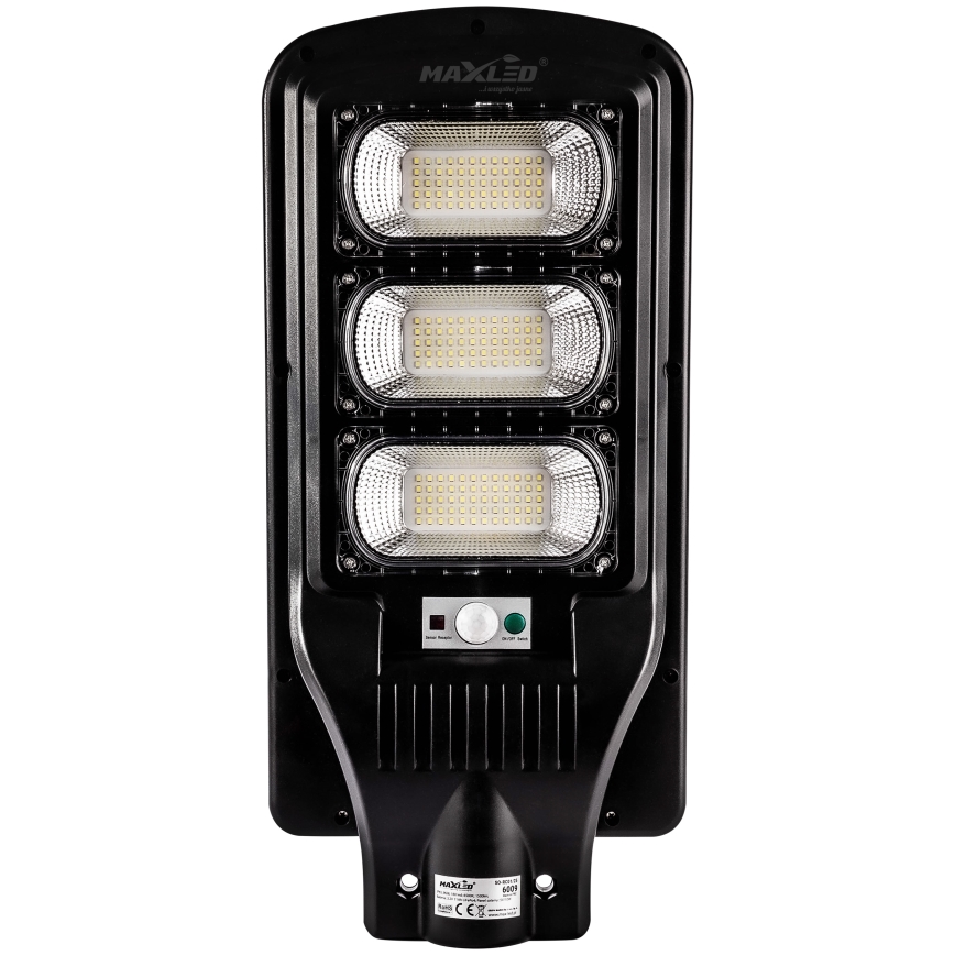 LED Dimmable ηλιακό φωτιστικό δρόμου με αισθητήρα LED/180W/6V 11000 mAh 6500K IP65 μαύρο + τηλεχειριστήριο