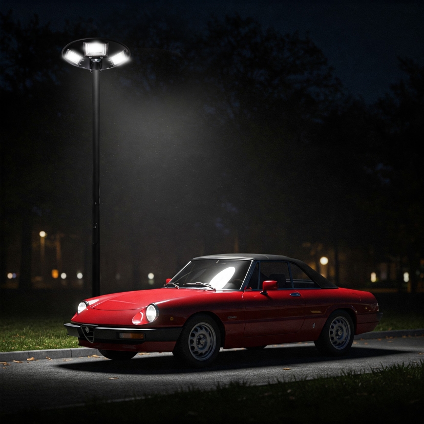 LED Dimmable ηλιακό φωτιστικό δρόμου με αισθητήρα LED/22W/6V 18000 mAh 6500K IP65 μαύρο + τηλεχειριστήριο