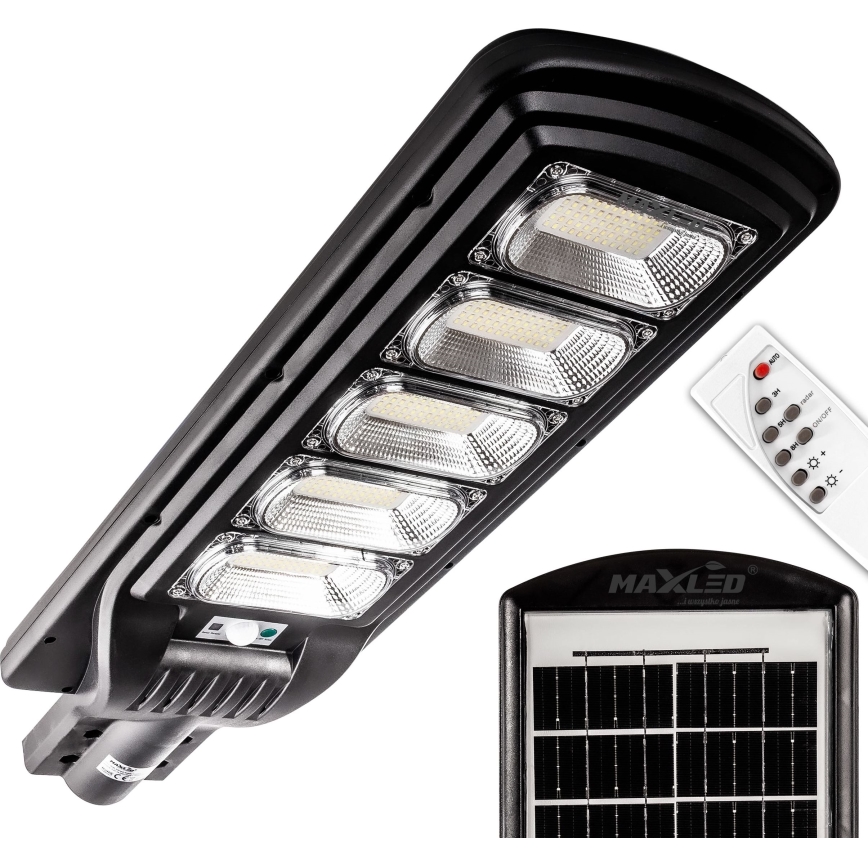 LED Dimmable ηλιακό φωτιστικό δρόμου με αισθητήρα LED/300W/6V 16500 mAh 6500K IP65 μαύρο + τηλεχειριστήριο