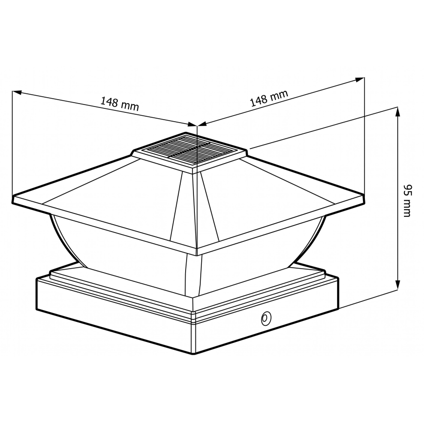 LED ηλιακό φωτιστικό TOYA LED/4,5W/230V 3000/6500K 600 mAh IP44 μαύρο