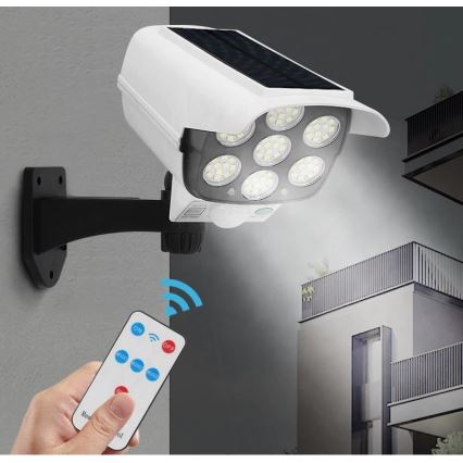 LED Ηλιακό μοντέλο κάμερας ασφαλείας με αισθητήρα ΚΑΜΕΡΑ LED/1W/3,7V 1200 mAh IP44 + τηλεχειριστήριο