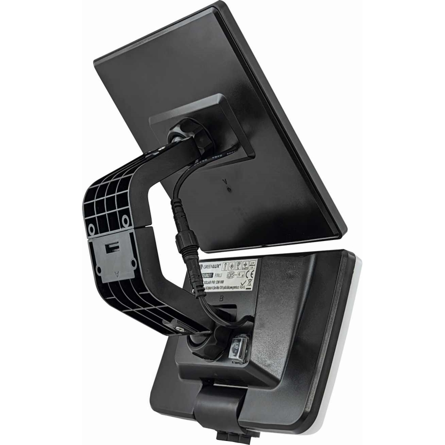 LED ηλιακό επιτοίχιο φωτιστικό με αισθητήρα LED/12W/3,7V 4000 mAh IP54