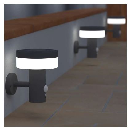 LED Ηλιακό Επιτοίχιο Φωτιστικό με Αισθητήρα LED/2W/3,7V 1200 mAh IP44