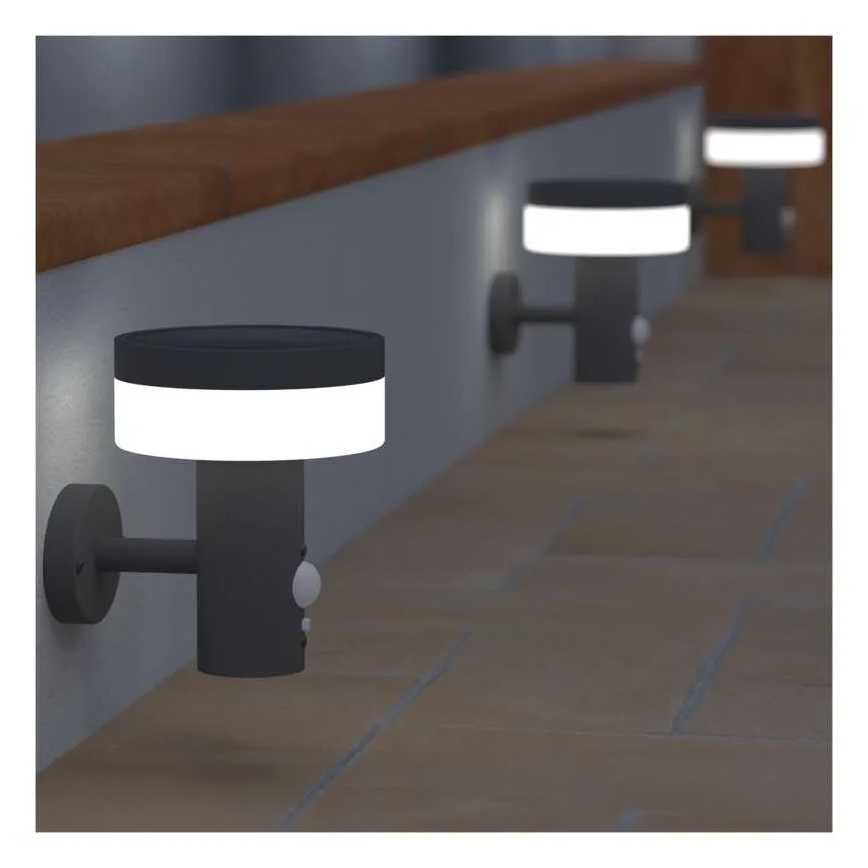 LED Ηλιακό Επιτοίχιο Φωτιστικό με Αισθητήρα LED/2W/3,7V 1200 mAh IP44