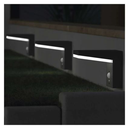 LED Ηλιακό Επιτοίχιο Φωτιστικό με Αισθητήρα LED/4,4W/3,7V 2200 mAh IP44