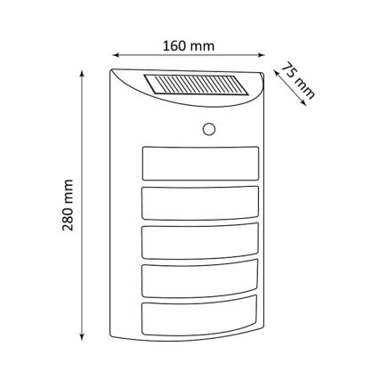 LED Ηλιακό Επιτοίχιο Φωτιστικό με Αισθητήρα SAFFO LED/3,7V 2000 mAh IP44