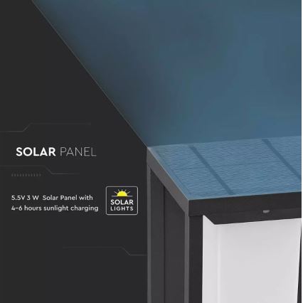 LED Ηλιακό Επιτοίχιο Φωτιστικό με Αισθητήρα SAMSUNG CHIP LED/2W/3,7V IP65 2600 mAh