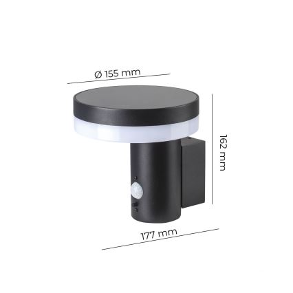 LED ηλιακό φωτιστικό τοίχου με αισθητήρα SOLARIS3 LED/5,5W/3,7V 4000K IP44 2600 mAh