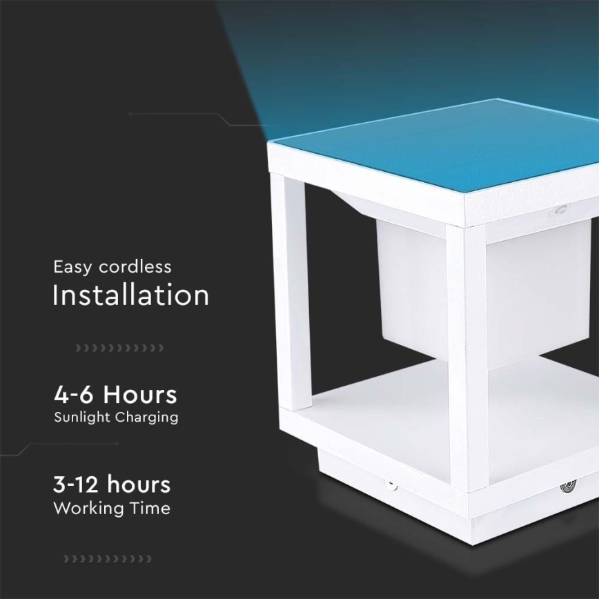 Ηλιακό φωτιστικό LED με αισθητήρα LED/2W/5,5V 3000K IP65 2600 mAh λευκό