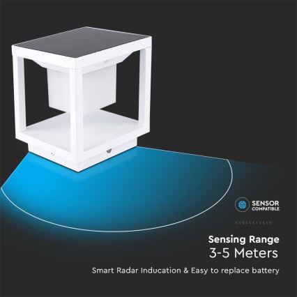 Ηλιακό φωτιστικό LED με αισθητήρα LED/2W/5,5V 3000K IP65 2600 mAh λευκό