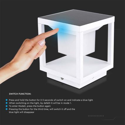 Ηλιακό φωτιστικό LED με αισθητήρα LED/2W/5,5V 3000K IP65 2600 mAh λευκό