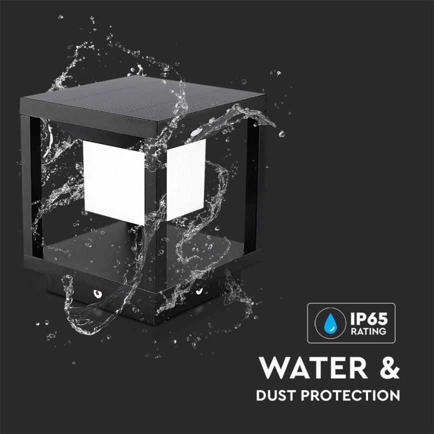 Ηλιακό φωτιστικό LED με αισθητήρα LED/2W/5,5V 3000K IP65 2600 mAh μαύρο