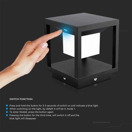 Ηλιακό φωτιστικό LED με αισθητήρα LED/2W/5,5V 3000K IP65 2600 mAh μαύρο