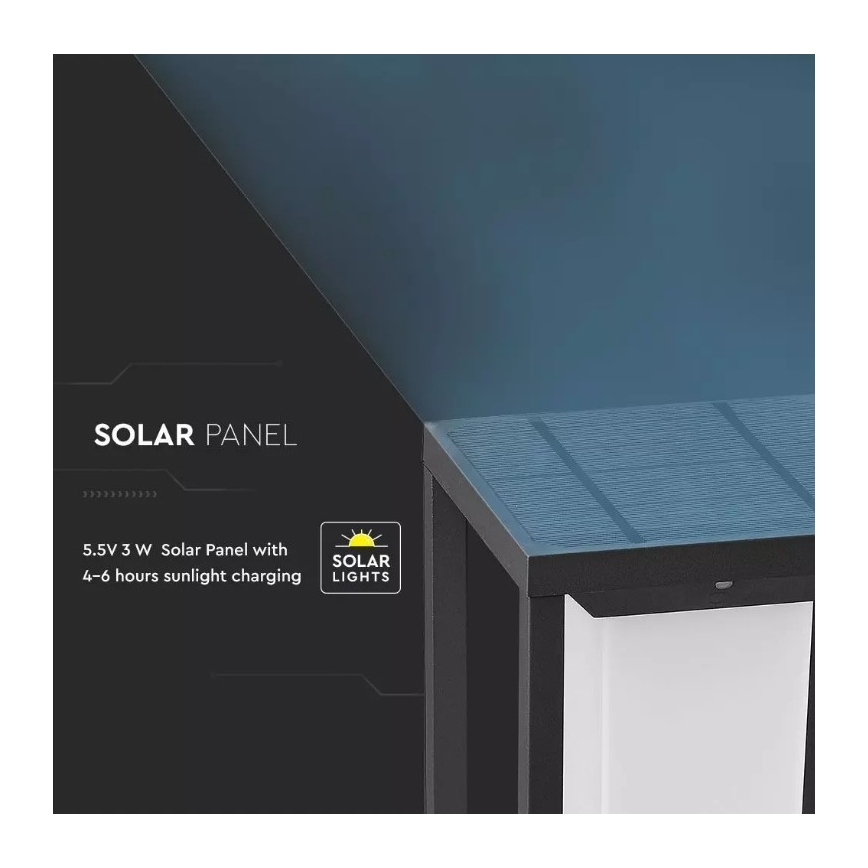 Ηλιακό φωτιστικό LED με αισθητήρα SAMSUNG CHIP LED/2W/3,7V IP65 2600 mAh