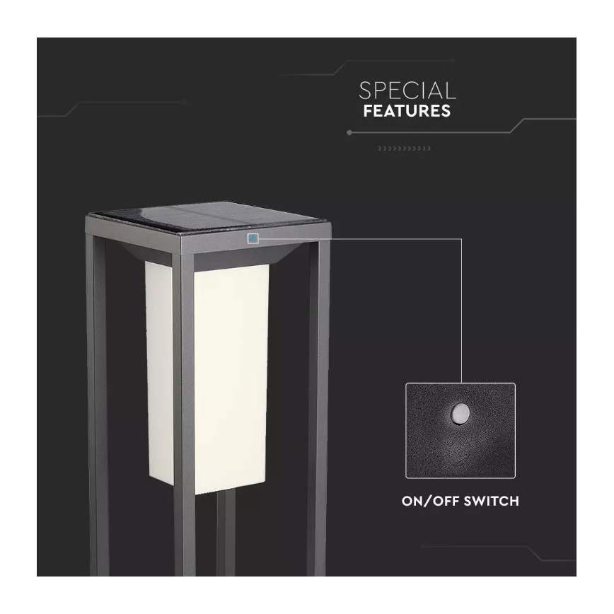 Ηλιακό φωτιστικό LED με αισθητήρα SAMSUNG CHIP LED/2W/3,7V IP65 2600 mAh