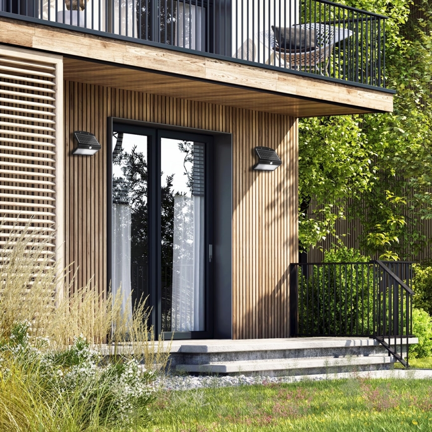 Ηλιακό φωτιστικό LED με αισθητήρα κίνησης και λυκόφωτος LED/6,8W/4000 mAh 3,7V IP65