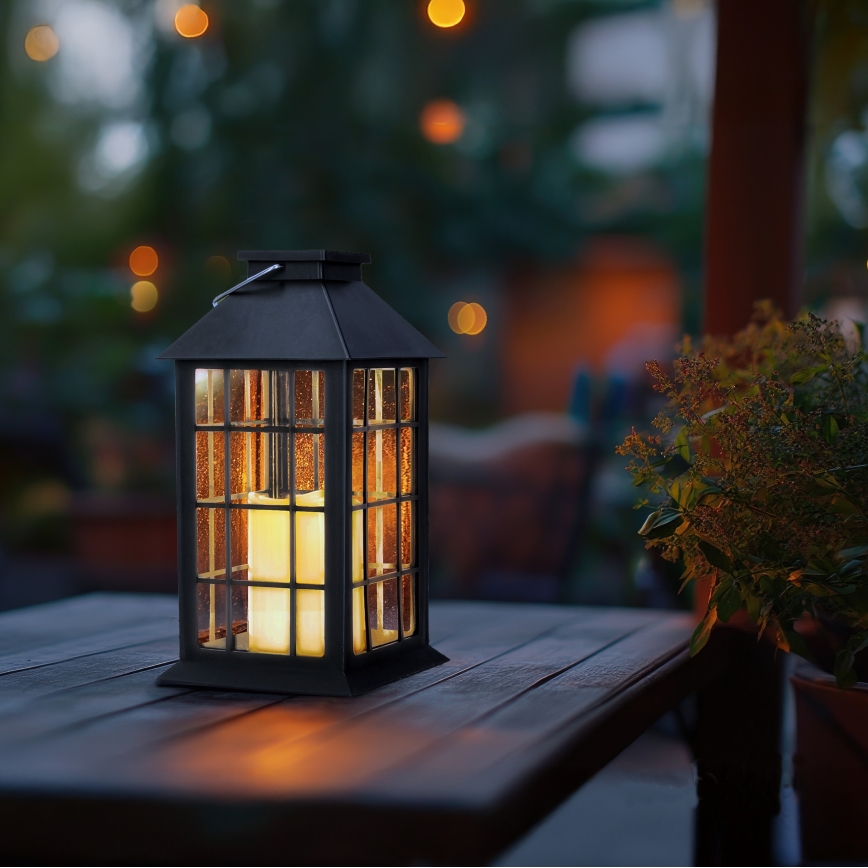 LED Ηλιακό κρεμαστό φωτιστικό LED/0,02W/1,2V 1xAA 2700K IP44 200 mAh μαύρο