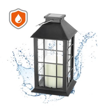 LED Ηλιακό κρεμαστό φωτιστικό LED/0,02W/1,2V 1xAA 2700K IP44 200 mAh μαύρο