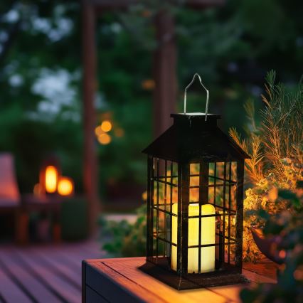 LED Ηλιακό κρεμαστό φωτιστικό LED/0,02W/1,2V 1xAA 2700K IP44 200 mAh πατίνα