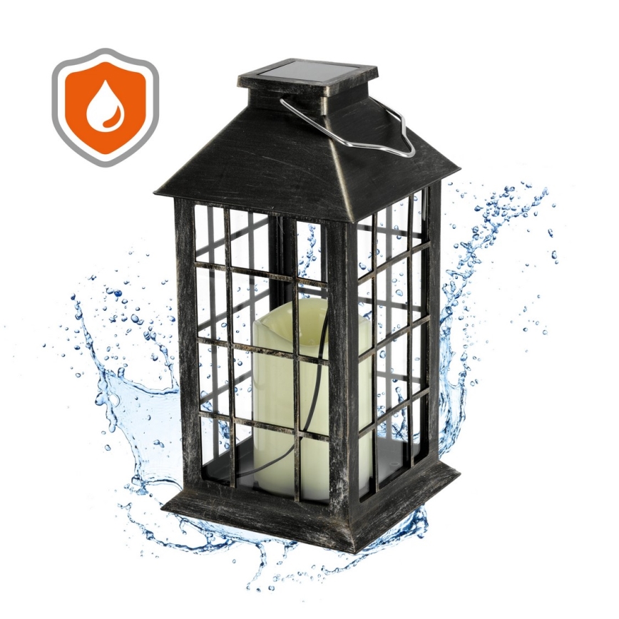 LED Ηλιακό κρεμαστό φωτιστικό LED/0,02W/1,2V 1xAA 2700K IP44 200 mAh πατίνα