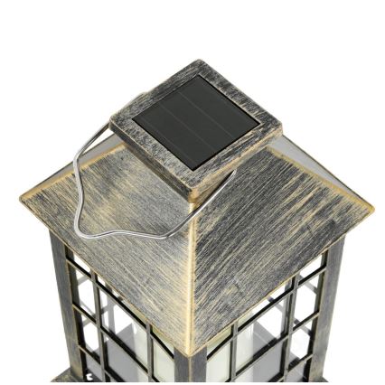 LED Ηλιακό κρεμαστό φωτιστικό LED/0,02W/1,2V 1xAA 2700K IP44 200 mAh πατίνα