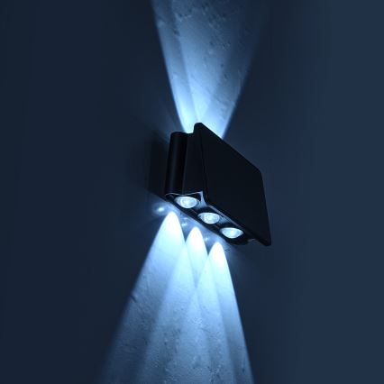 LED Ηλιακό Επιτοίχιο Φωτιστικό ALF LED/4W/1200 mAh 6000K IP54 μαύρο