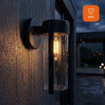 LED ηλιακό επιτοίχιο φωτιστικό LED/1W/3,7V 500 mAh IP65 μαύρο