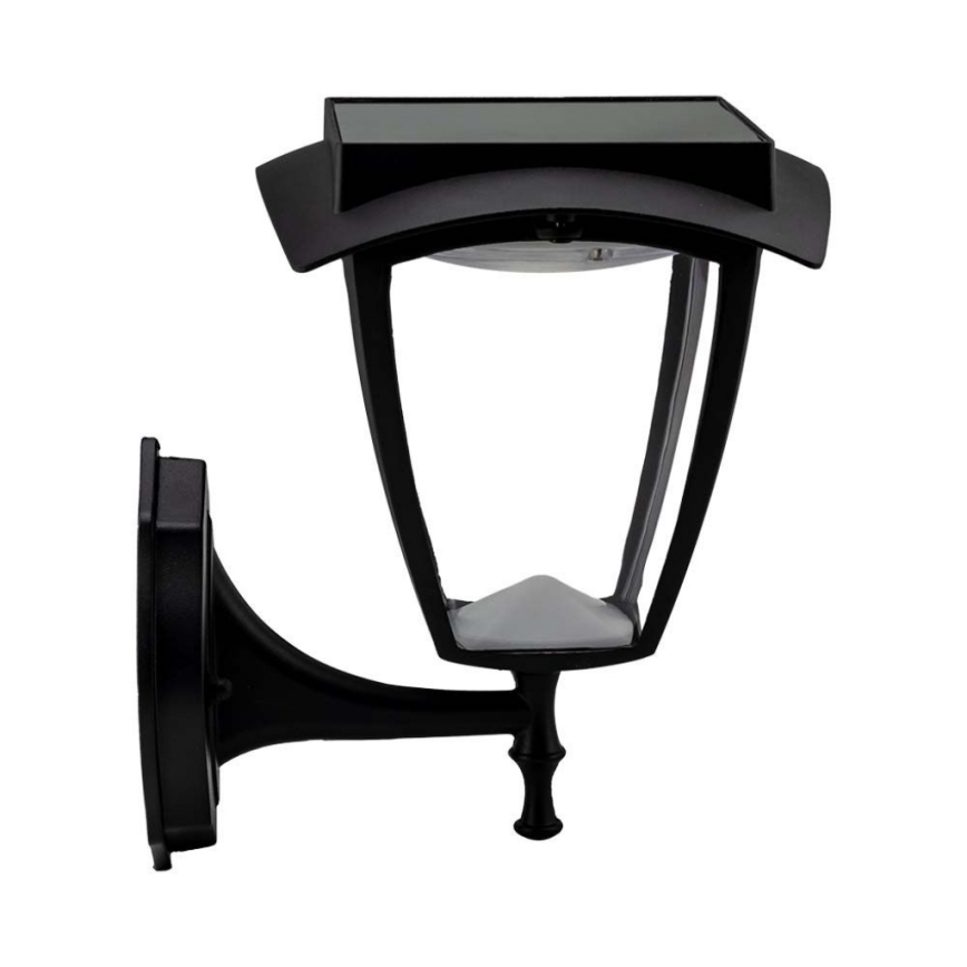 LED Ηλιακό επιτοίχιο φωτιστικό LED/2W/3,7V 3000/6000K IP65 2200 mAh μαύρο
