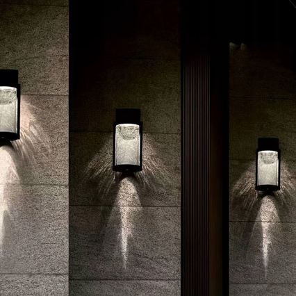 LED ηλιακό επιτοίχιο φωτιστικό LED/3,7V 300 mAh IP44 μαύρο