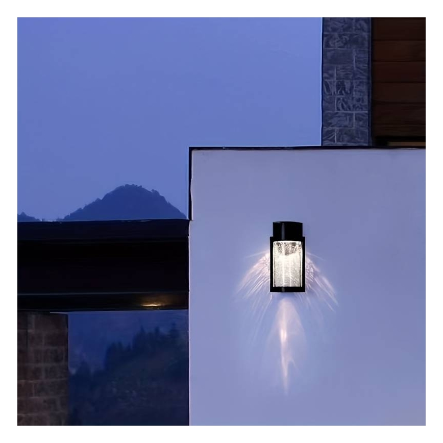 LED ηλιακό επιτοίχιο φωτιστικό LED/3,7V 300 mAh IP44 μαύρο