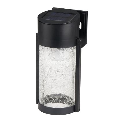 LED ηλιακό επιτοίχιο φωτιστικό LED/3,7V 300 mAh IP44 μαύρο