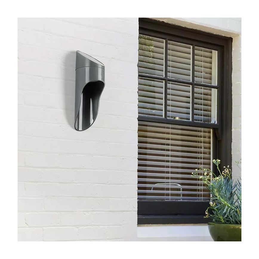 LED Ηλιακό Επιτοίχιο Φωτιστικό PALESA LED/1W/3,7V IP65 1800 mAh γκρι