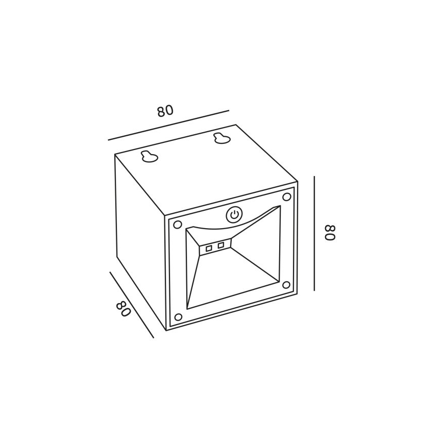 LED ηλιακό επιτοίχιο φωτιστικό QUERK LED/1,2V 3000/4000K IP54 800 mAh