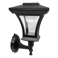 LED ηλιακό επιτοίχιο φωτιστικό TIRANA LED/1,2V 1800 mAh IP44 μαύρο