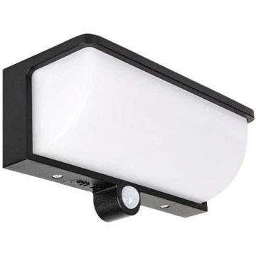 LED ηλιακό επιτοίχιο φωτιστικό με αισθητήρα κίνησης και λυκόφωτος LED/3W/3,7V IP54 1500 mAh μαύρο