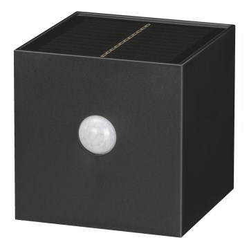 LED ηλιακό επιτοίχιο φωτιστικό με αισθητήρα LED/1W/3,7V 1200 mAh IP44 μαύρο