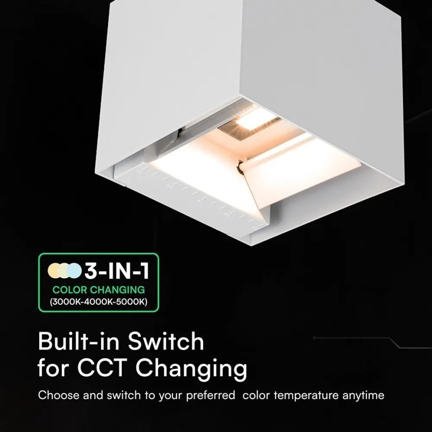 Ηλιακό επιτοίχιο φωτιστικό LED με αισθητήρα LED/9W/3,7V 3000/4000/5000K IP65 2600 mAh λευκό
