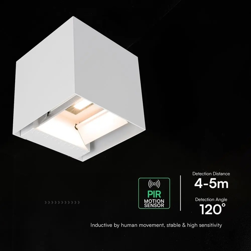 Ηλιακό επιτοίχιο φωτιστικό LED με αισθητήρα LED/9W/3,7V 3000/4000/5000K IP65 2600 mAh λευκό