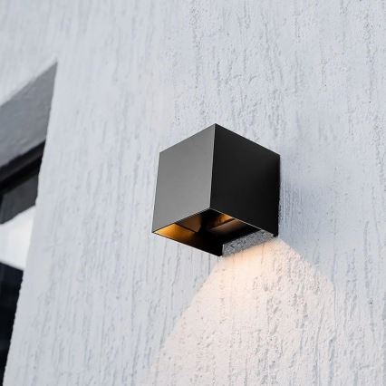 LED ηλιακό επιτοίχιο φωτιστικό με αισθητήρα LED/9W/3,7V 3000/4000/5000K IP65 2600 mAh μαύρο
