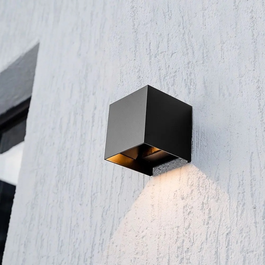 LED ηλιακό επιτοίχιο φωτιστικό με αισθητήρα LED/9W/3,7V 3000/4000/5000K IP65 2600 mAh μαύρο
