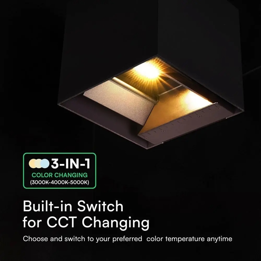 LED ηλιακό επιτοίχιο φωτιστικό με αισθητήρα LED/9W/3,7V 3000/4000/5000K IP65 2600 mAh μαύρο