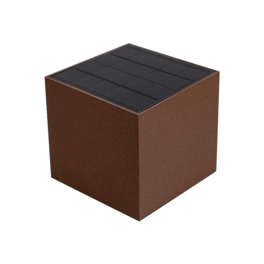 LED Ηλιακό Επιτοίχιο Φωτιστικό με Αισθητήρα LED/9W/3,7V 3000/4000/5000K 2600 mAh IP65 καφέ