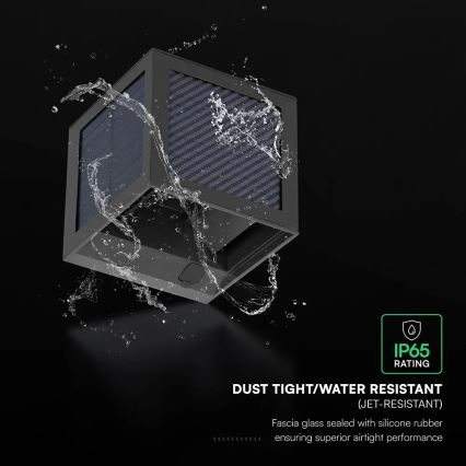 LED Ηλιακό επιτοίχιο φωτιστικό με αισθητήρα LED/9W/3,7V 3000/4000/6000K IP65 2600 mAh μαύρο