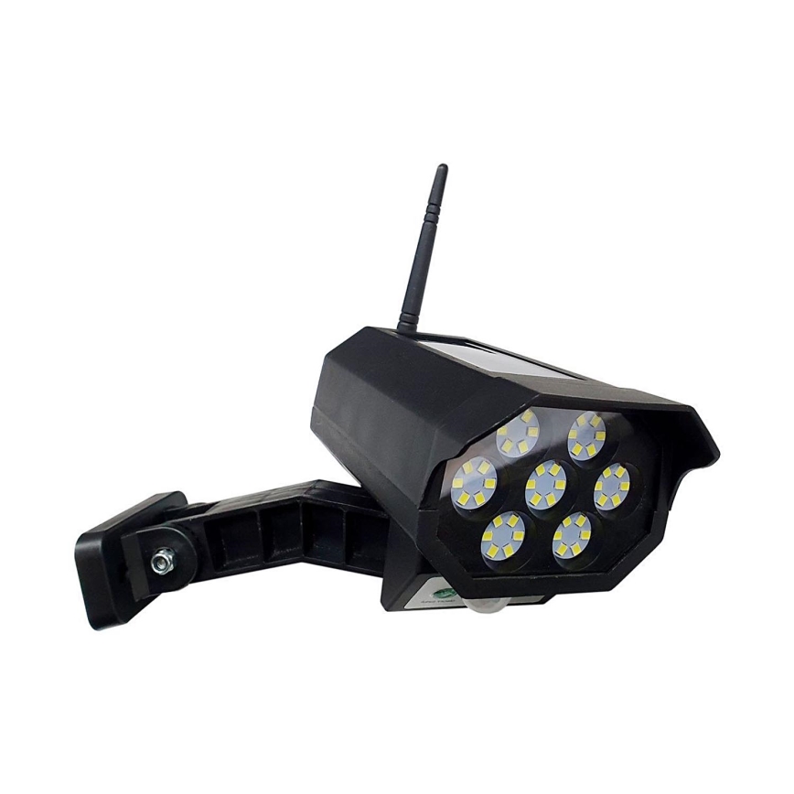 LED Ηλιακό μοντέλο κάμερας ασφαλείας με αισθητήρα LED/3,7V 1200 mAh IP44 μαύρο + τηλεχειριστήριο