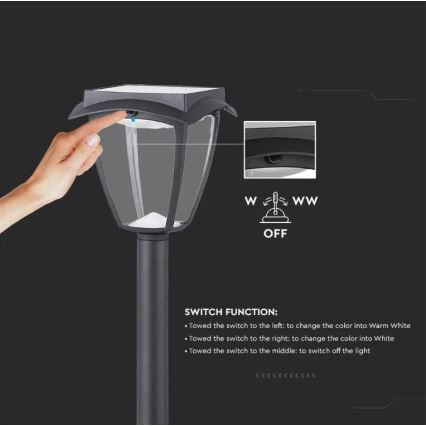 Ηλιακός LED Φωτισμός LED/2W/230V 93 εκ. 3000/6000K IP65 2200 mAh