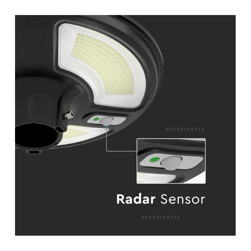 LED Ηλιακός Φωτισμός Δρόμου με Αισθητήρα LED/10W/3,2V 6500K IP65 25000 mAh + τηλεχειριστήριο